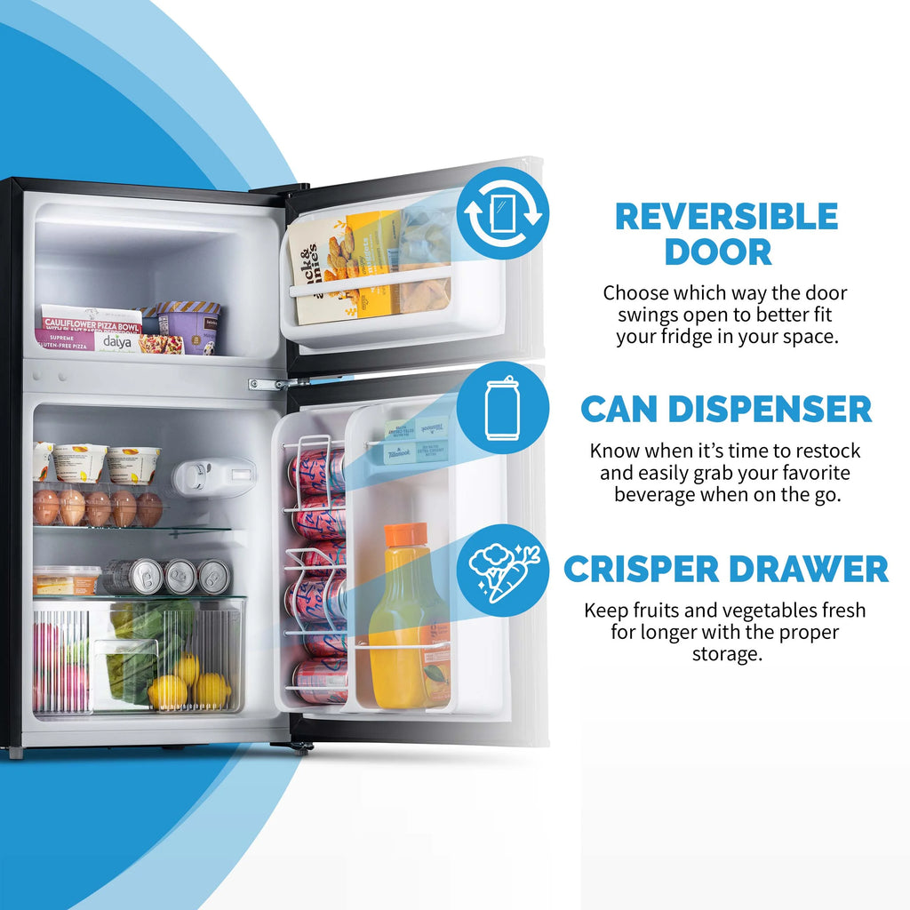Newair 3.1 Cu. Ft. Compact Mini Refrigerator with Freezer in Gray