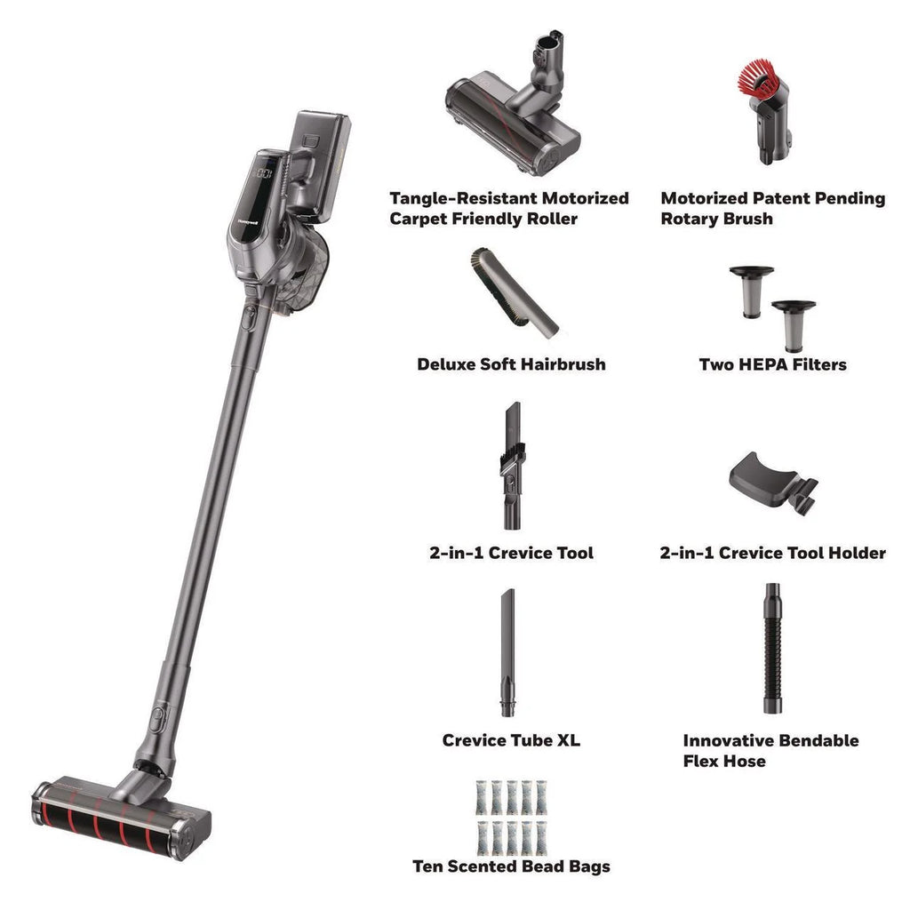 Honeywell Aeromax Pro VC16 Cordless Vacuum, 8.5" Cleaning Path, Dark Silver