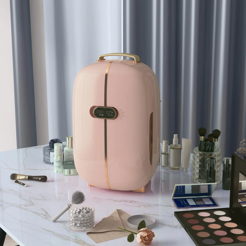 HOMCOM Portable Skincare Fridge with LED Display, 12L Mini Fridge for Beauty, Makeup and Cosmetics