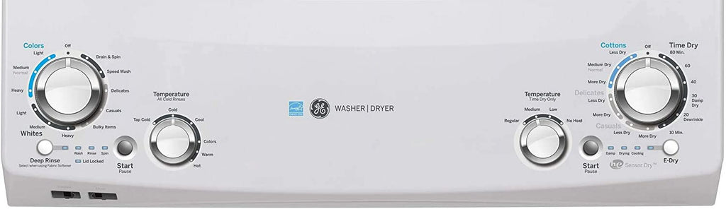 GE Unitized Spacemaker(R) ENERGY STAR(R) 3.9 cu. ft. Capacity Washer with Stainless Steel Basket and 5.9 Electric Dryer - GUD27EESNWW