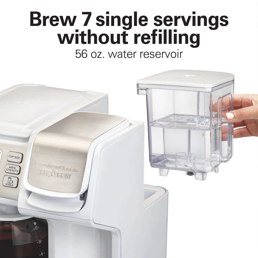 Hamilton Beach FlexBrew Coffee Maker, K Cup Pod Compatible Single Serve Coffee Maker & 12-Cup Coffee Pot, Black