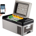 KFFKFF car refrigerator 22qt, 12 volt single zone portable refrigerator, 12/24 volt dc and 110-240 volt ac compressor cooler, refrigeration range -4�H refrigeration range, suitable for cars, trucks