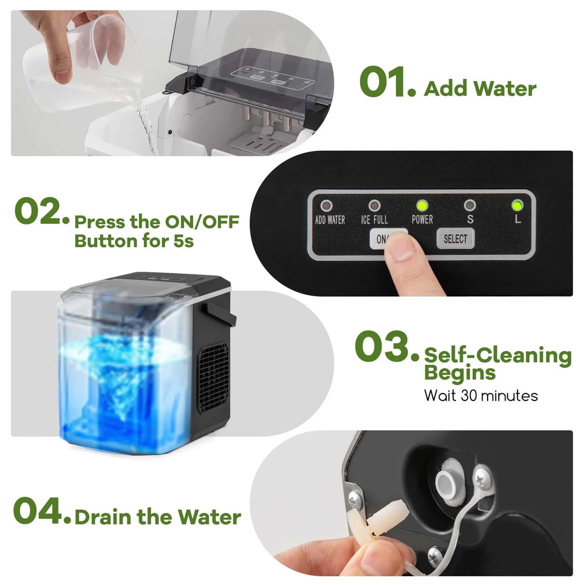 Costway Countertop Ice Maker Portable Ice Making Machine 6-13 Mins 9 Ice 26.5 lbs/24 Hrs Black