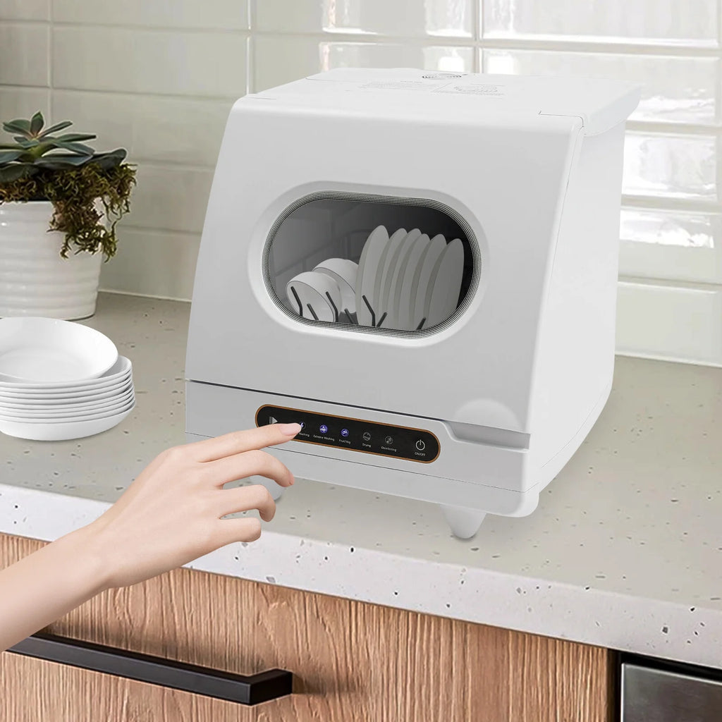 Portable Countertop Dishwasher 5 Washing Programs with Water Tank Leak-Proof Dry