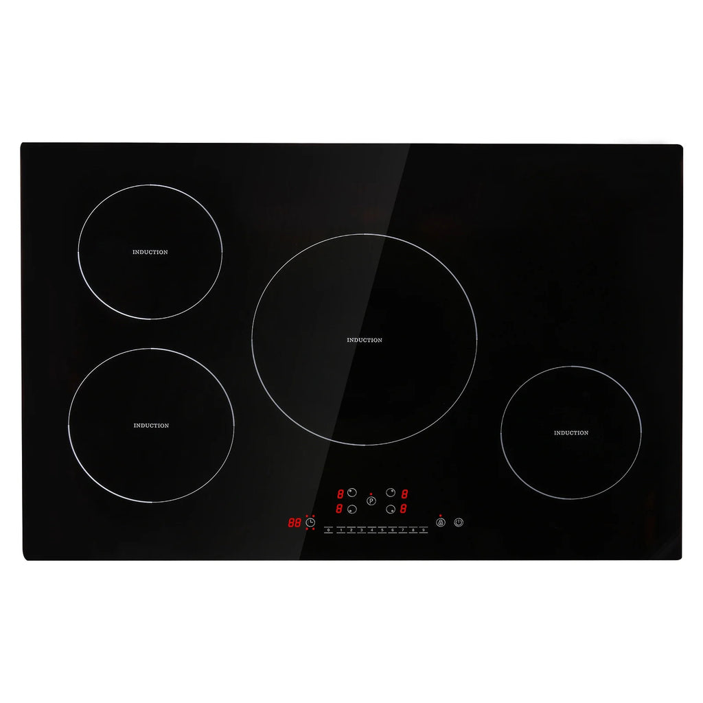 KFFKFF 30" Electric Cooktop, 4 Burners 7500W Built-in Electric Stove with Touch Controls, Safety Lock, 9 Temperature Settings 220-240V