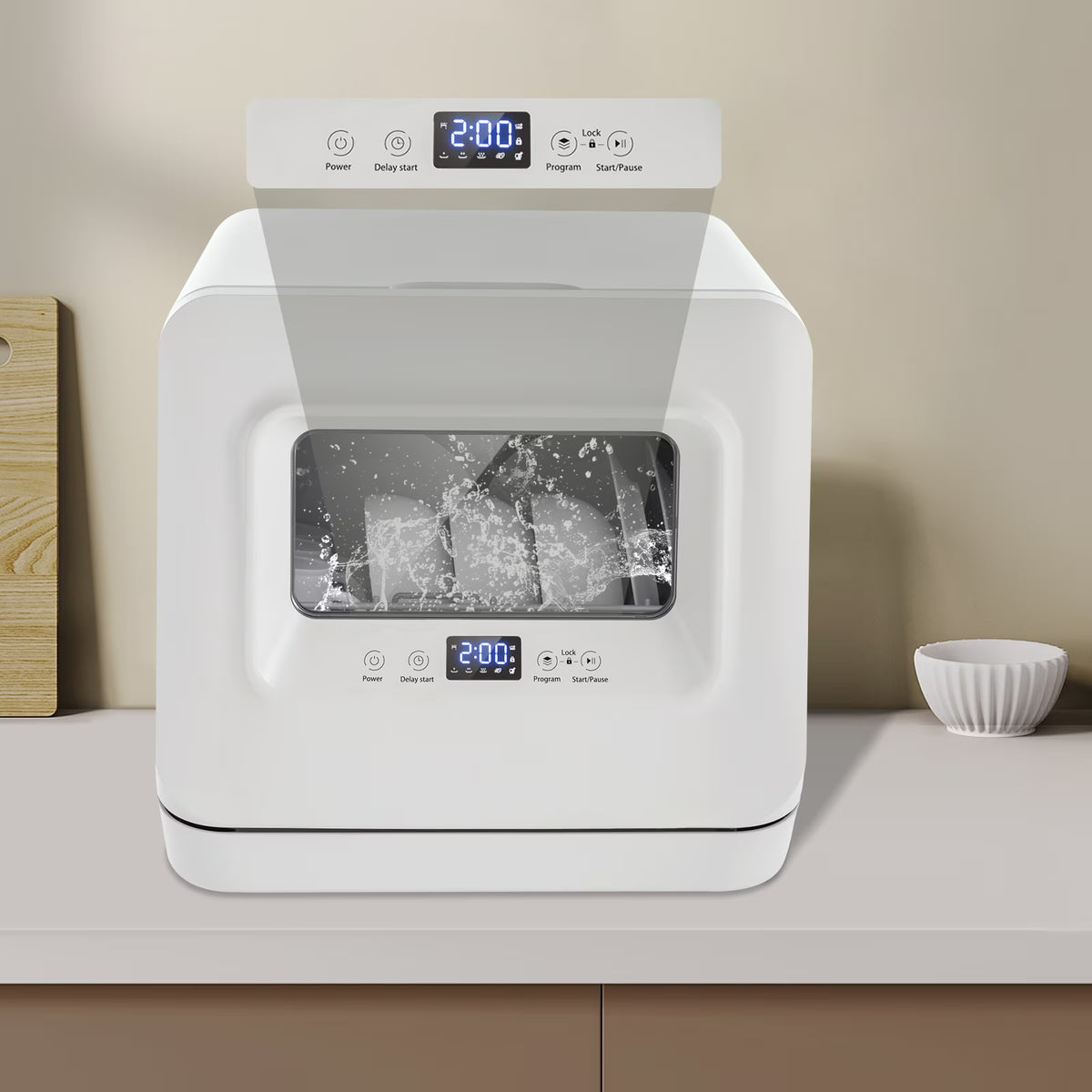 Countertop Dishwasher 3-in-1 Function Portable Dishwasher with 785w Power and 5.8-145psi Water Pressure Dishwasher with He Child Lock Design for Apartments Snack Bars Dorms17.32*16.25*16.69in