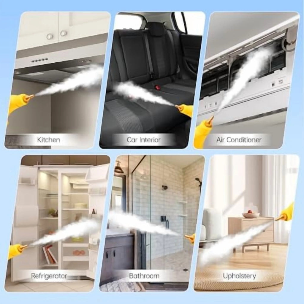 2500W Portable Steam Cleaner, Steam Shot Cleaner Handheld Steamer for Car Detailing, High Heat Cleaning Machine with Brush Heads for Bed Bugs  Furniture Kitchen Bathroom Grout and Tile