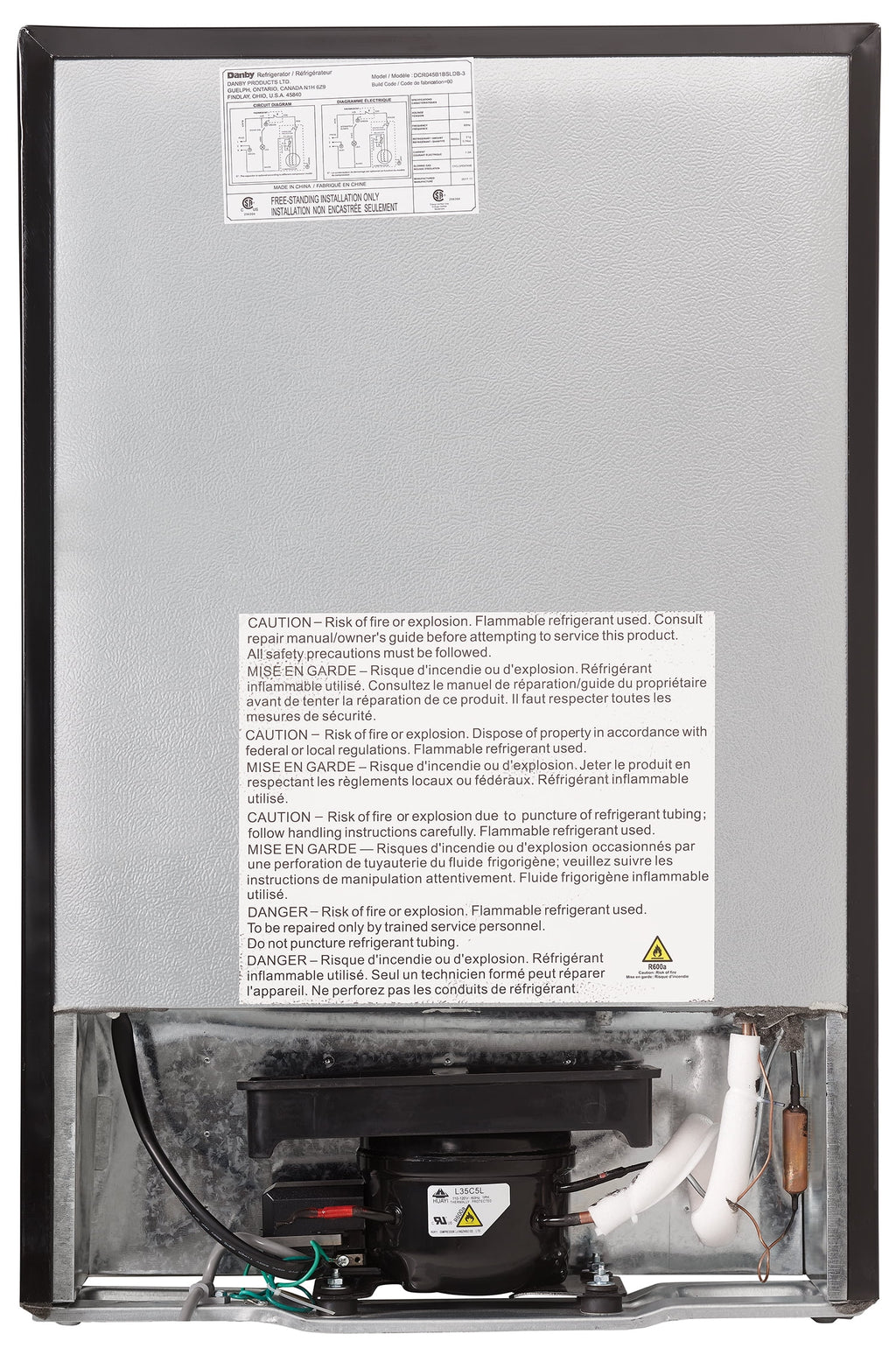 Danby 4.5 cu. ft. Compact Fridge with True Freezer in Stainless Steel (DCR045B1BSLDB)