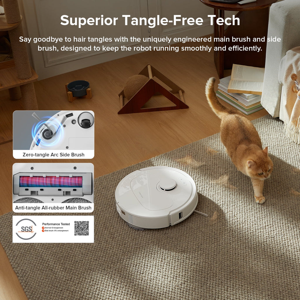 Roborock Qrevo Series Robot Vacuum and Mop, Auto Mop Washing&Drying, 8000Pa Suction, Self-Emptying, Anti-Tangle Brushes, Smart Obstacle Avoidance (QV 35A)