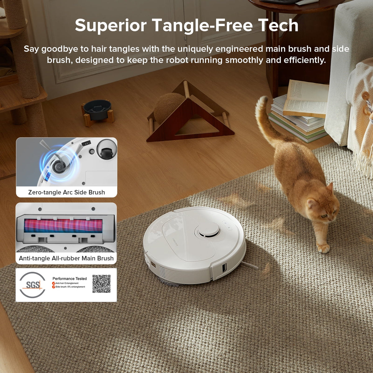 Roborock Qrevo Series Robot Vacuum and Mop, Auto Mop Washing&Drying, 8000Pa Suction, Self-Emptying, Anti-Tangle Brushes, Smart Obstacle Avoidance (QV 35A)