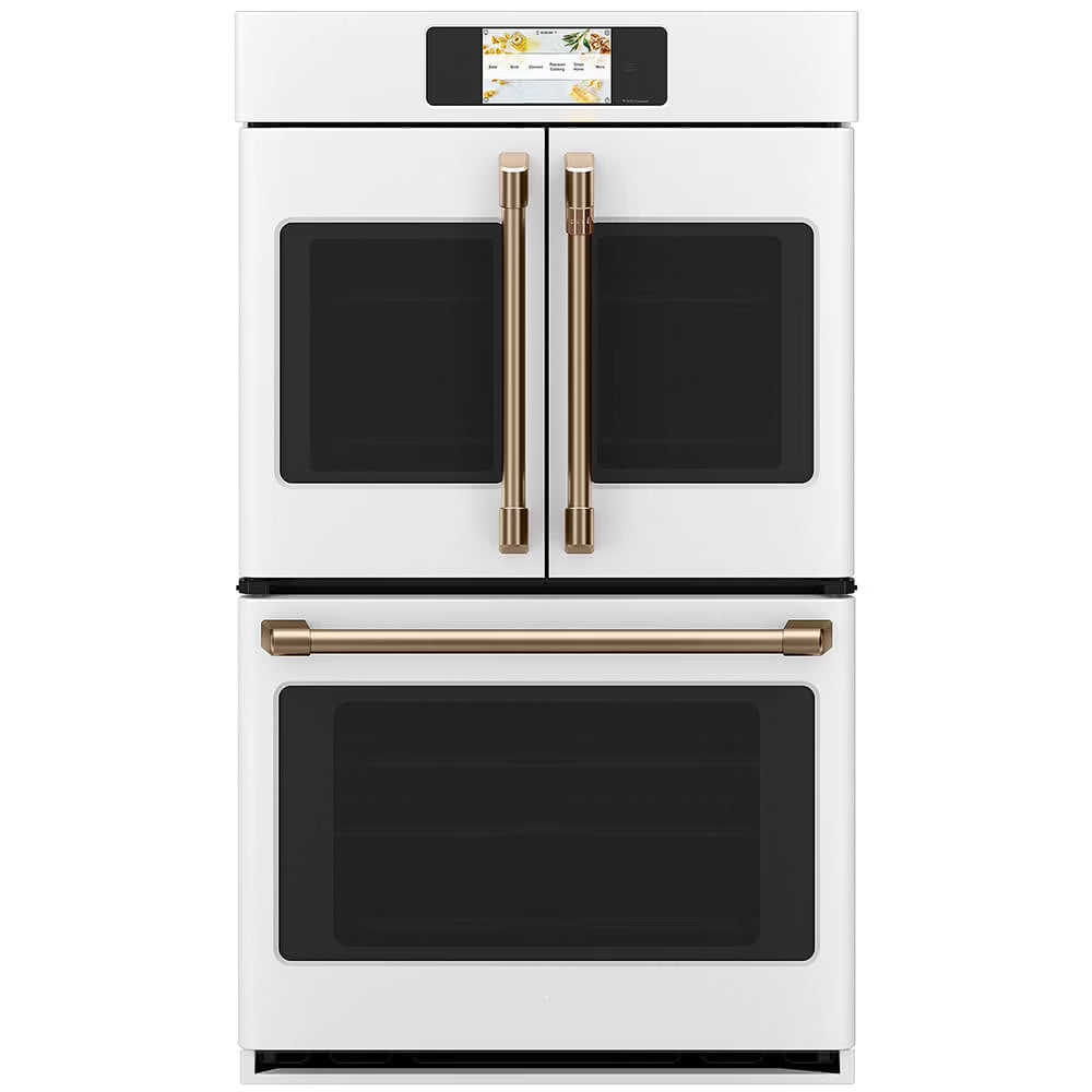 Cafe 30 inch Matte White French Door Double Wall Convection Oven (CTD90FP4NW2)