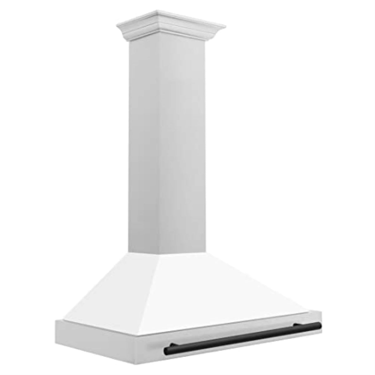 ZLINE 36" Autograph Edition DuraSnow Stainless Steel Range Hood with White Matte Shell and Gold Handle