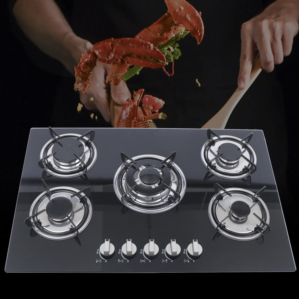 30" Stove Top Gas Cooktop Burner Kitchen Cooking LPG / Propane with 5 Burners