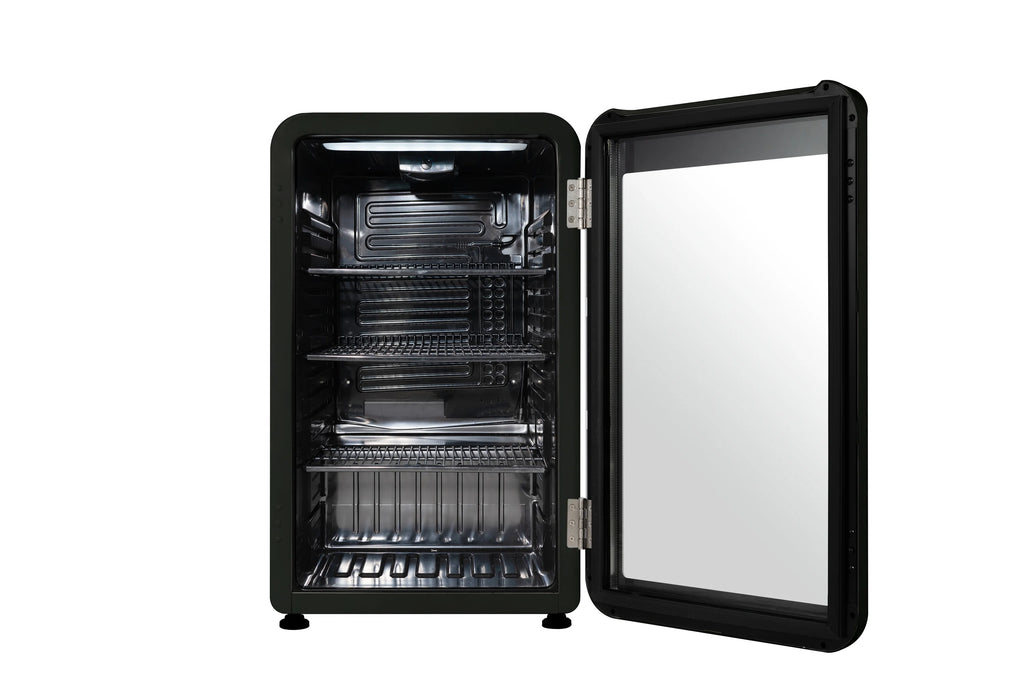 Frigidaire 3.3 Cu. Ft. Retro Refrigerator, Glass Door, Black