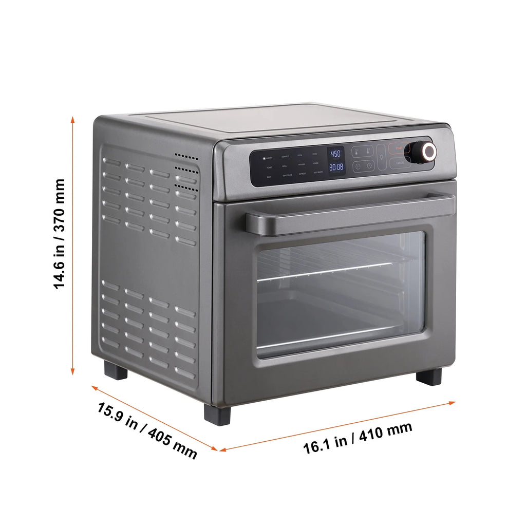 KFFKFF 12-IN-1 1700W Air Fryer Toaster Oven 25L Stainless Steel Convection Oven