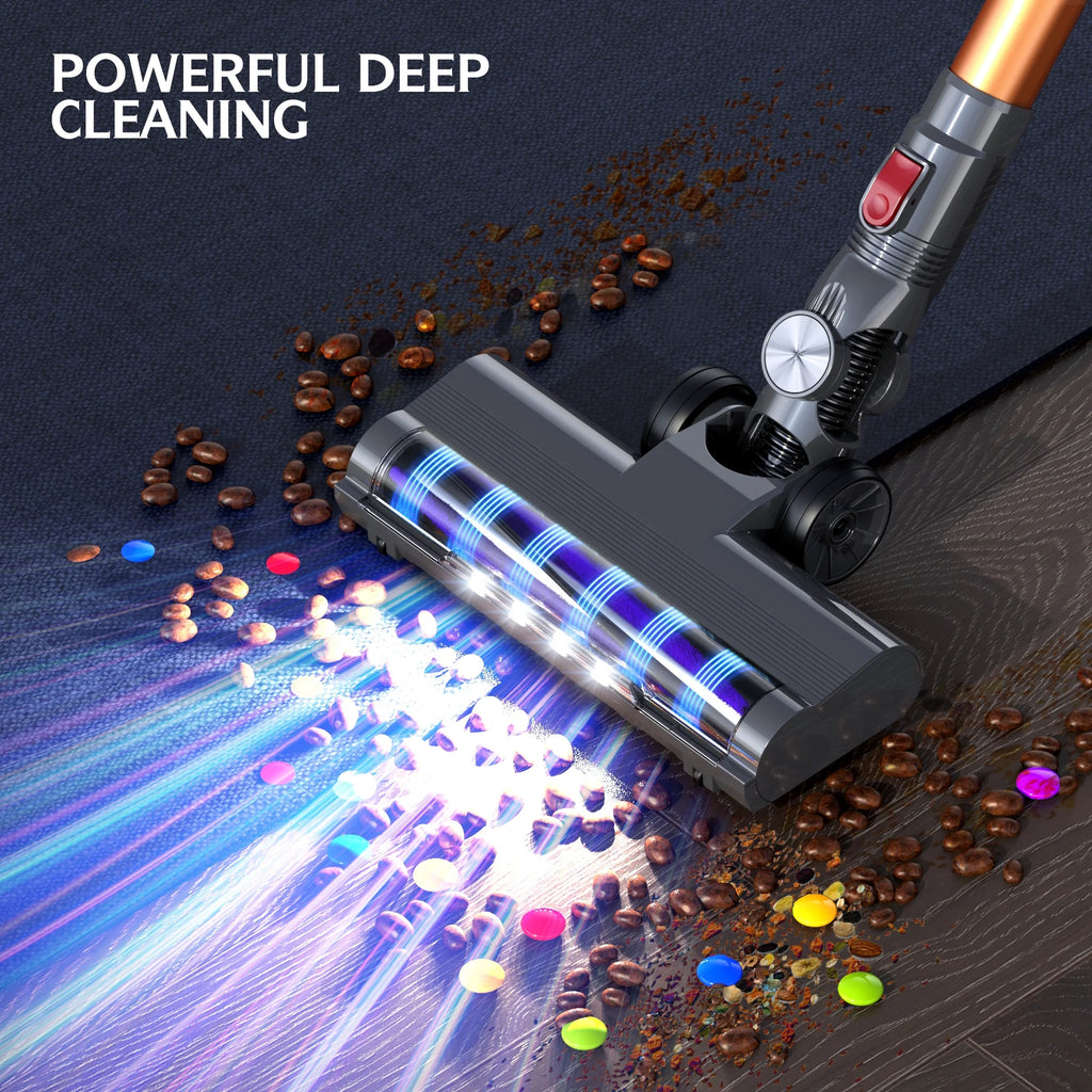 Roanow Cordless Vacuum Cleaner, 38KPA/55Mins with Display Stick Vacuum for Home Hardwood Floor Carpet Pet