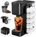 Hot & Iced Coffee Maker with Magnetic Organizer (Pods Not Included), Stores 10 Pods, 4-5 Cups Coffee Maker & Single-serve Brewer for K Cup & Grounds, 40oz Removable Water Tank