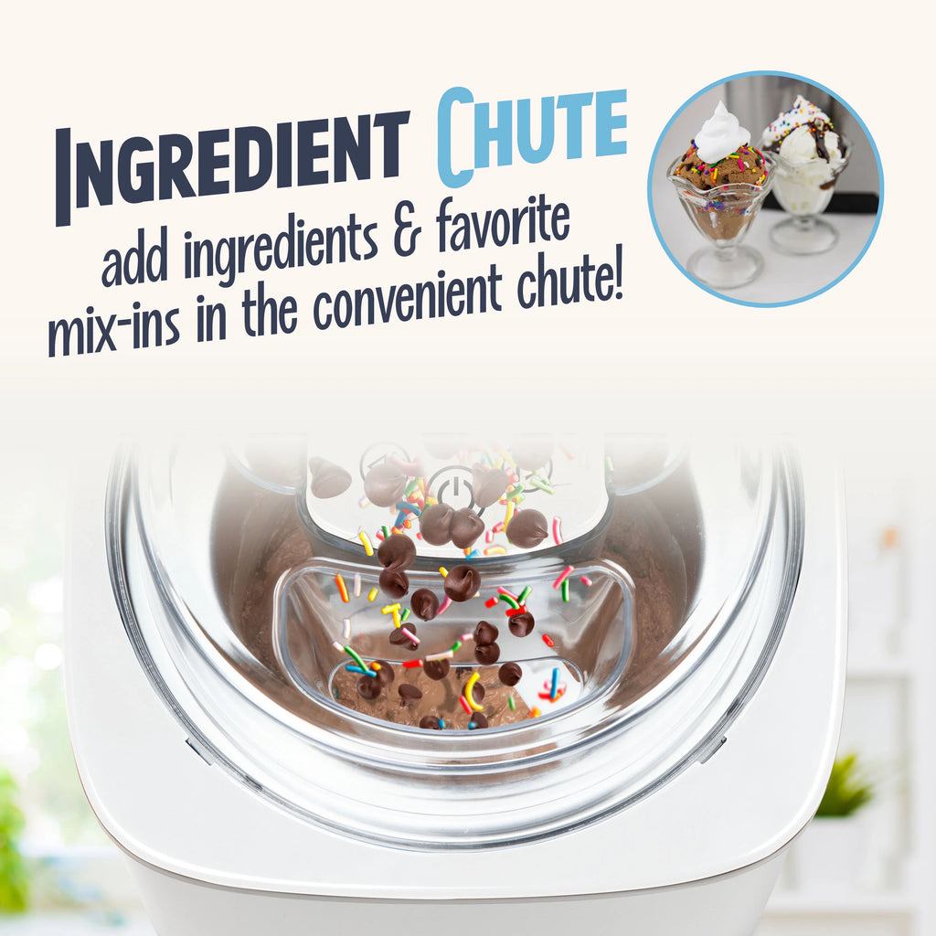 Nostalgia 2-Quart Electric Ice Cream Maker �C Make Homemade Ice Cream, Gelato, Sorbet & Frozen Yogurt �C No Salt/Ice Needed, Digital Controls, Mix-In Chute & Freezing Gel Canister �C Stainless Steel