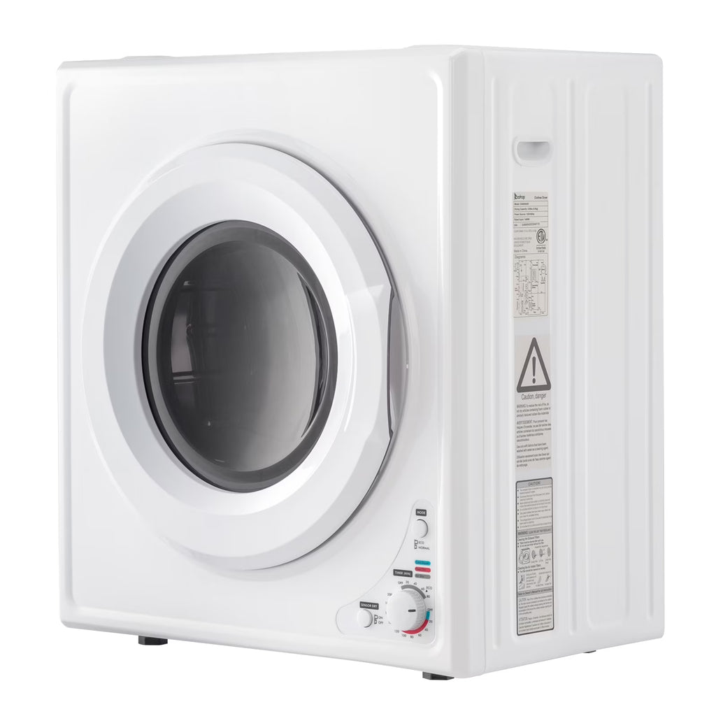 GYJ40-168I1 Compact portable Household clothes Dryer 4KG 2.6CUFT with Stainless Steel Drum White 120V 1400W MECHANICAL Control