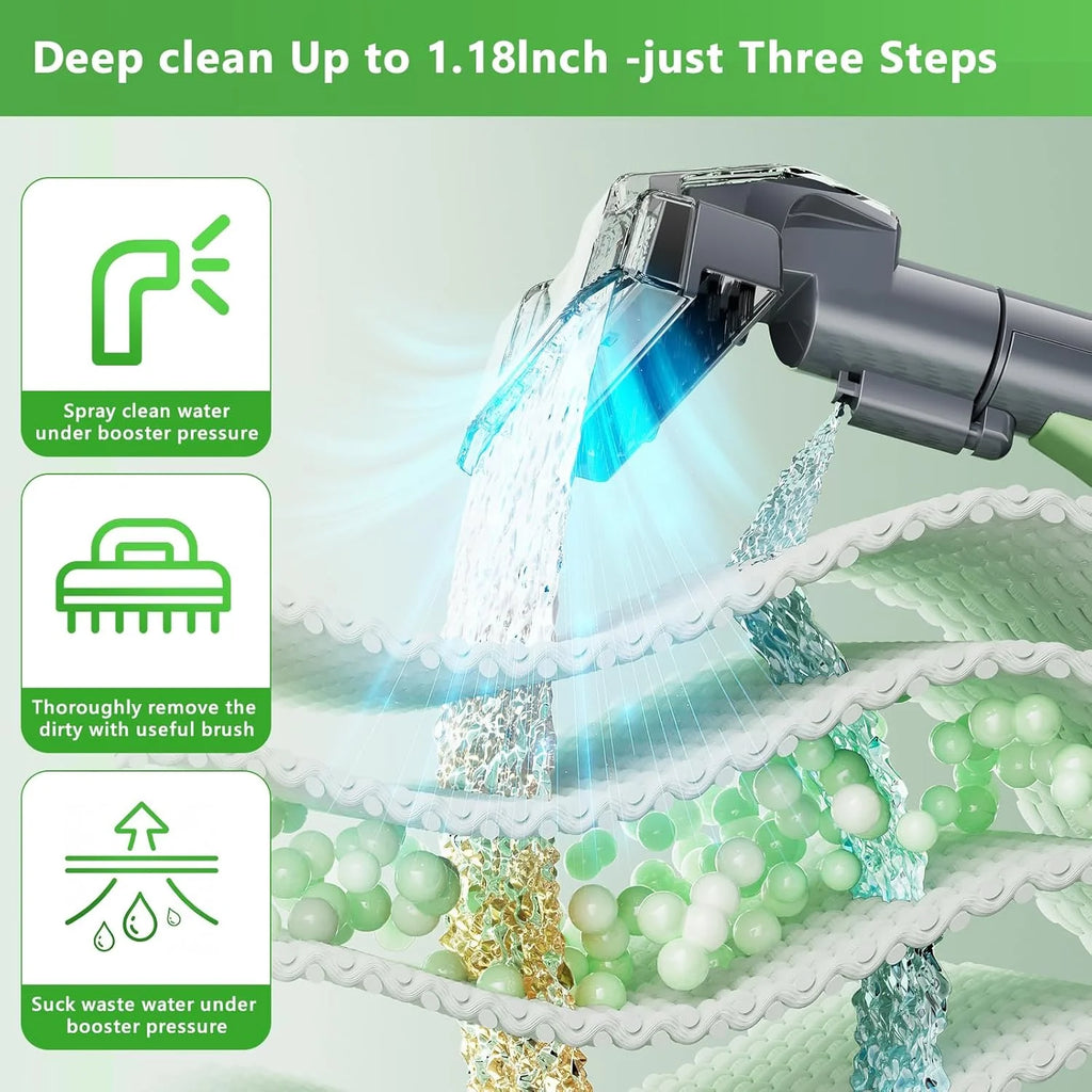 Carpet Cleaner Machine, 18 K pa Portable Carpet Spot and Upholstery Cleaner, 500 W Powerful Suction Deep Couch Cleaner Machine with Handle for Pet Stains, Sofa, Car Seat, Furniture