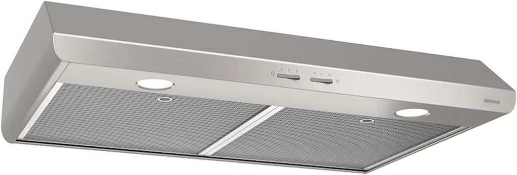 Broan-NuTone BKSH130BL Sahale 30-inch Under-Cabinet Easy Install 4-Way Convertible Range Hood with 2-Speed Exhaust Fan and Light, 300 Max Blower CFM, Black