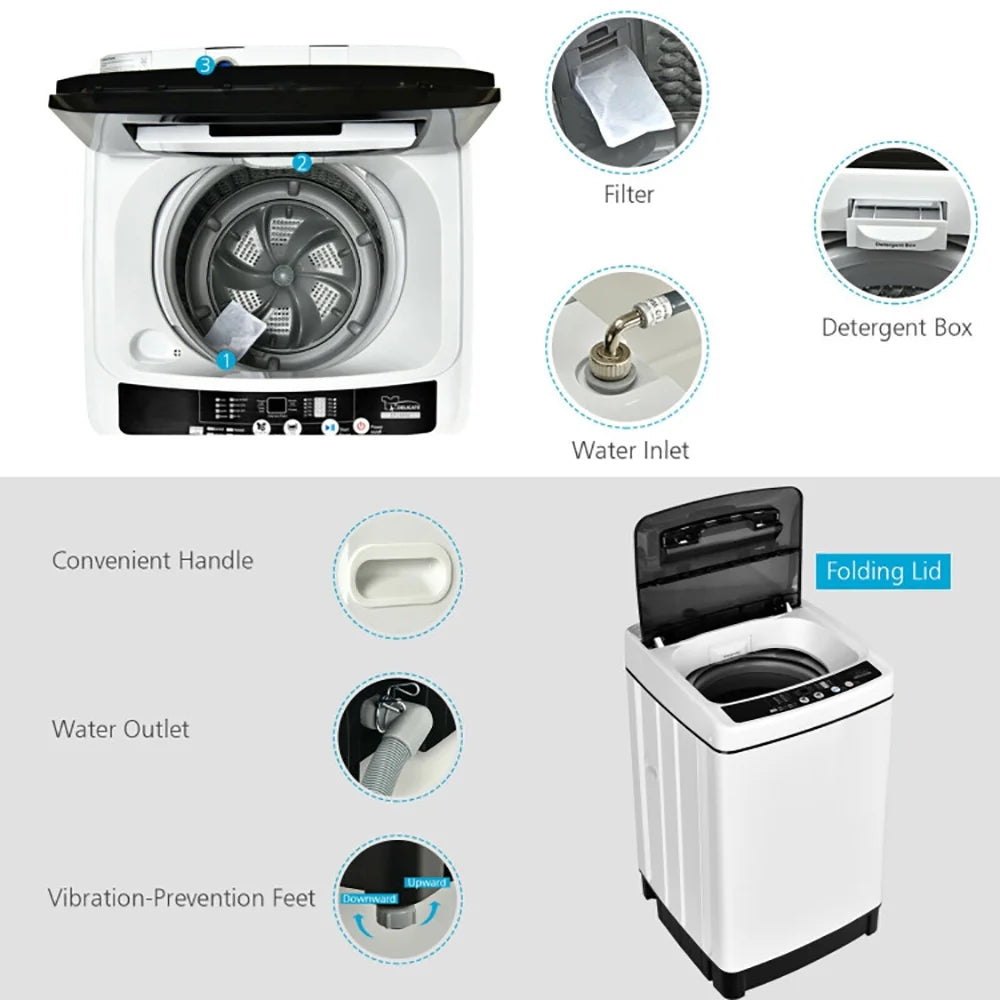 Kadyn 1.5 cu ft Full-Automatic Washing Machine with Stainless Steel Inner Barrel