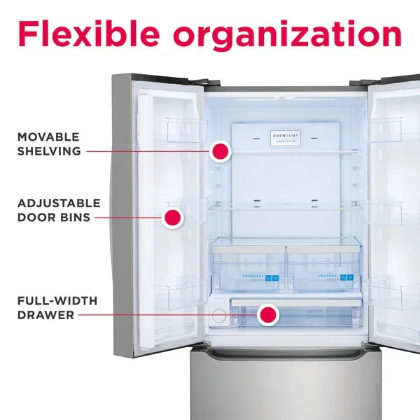 Frigidaire Gallery 20 Cu. Ft. Standard-Depth French Door Refrigerator, Stainless Steel