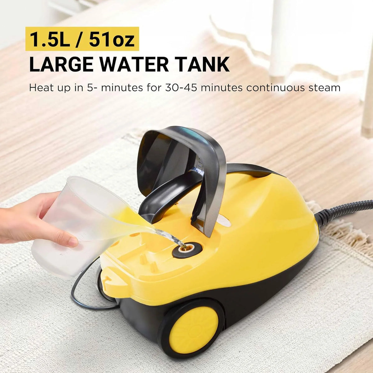 Comforday 1500W Multipurpose Steam Cleaner with 17 Piece Accessories, Household Steamer with 1.5L Tank