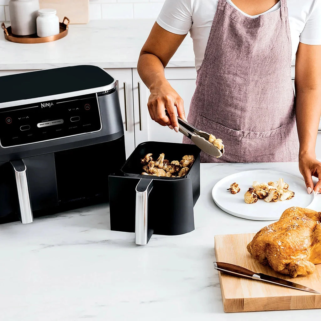 Restored Ninja R-AD300CO Foodi 6-in-1 10-qt. XL 2-Basket Air Fryer with DualZone Technology, Black (Refurbished)