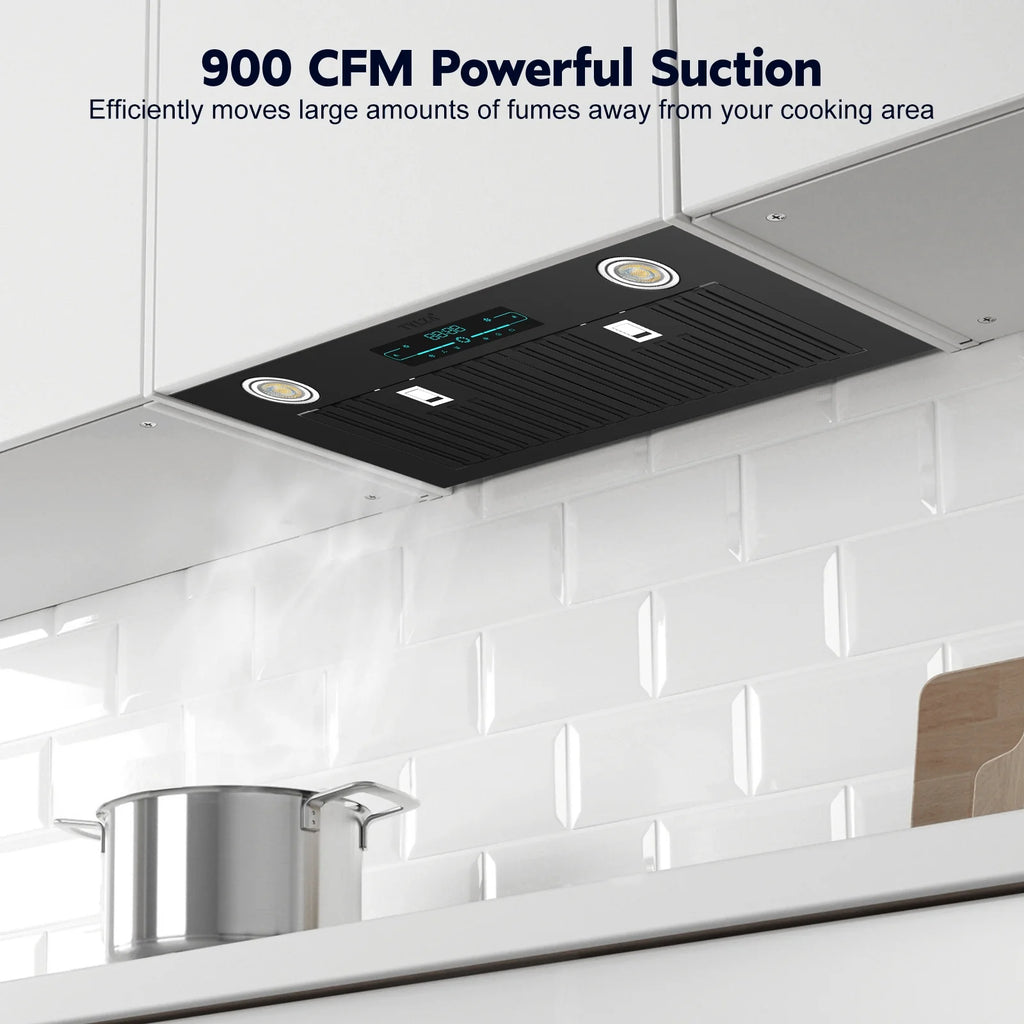 30" Under Cabinet Range Hood Kitchen Stove Vent Hood, with 900 CFM, 4 Speed Gesture Sensing&Touch Control Panel