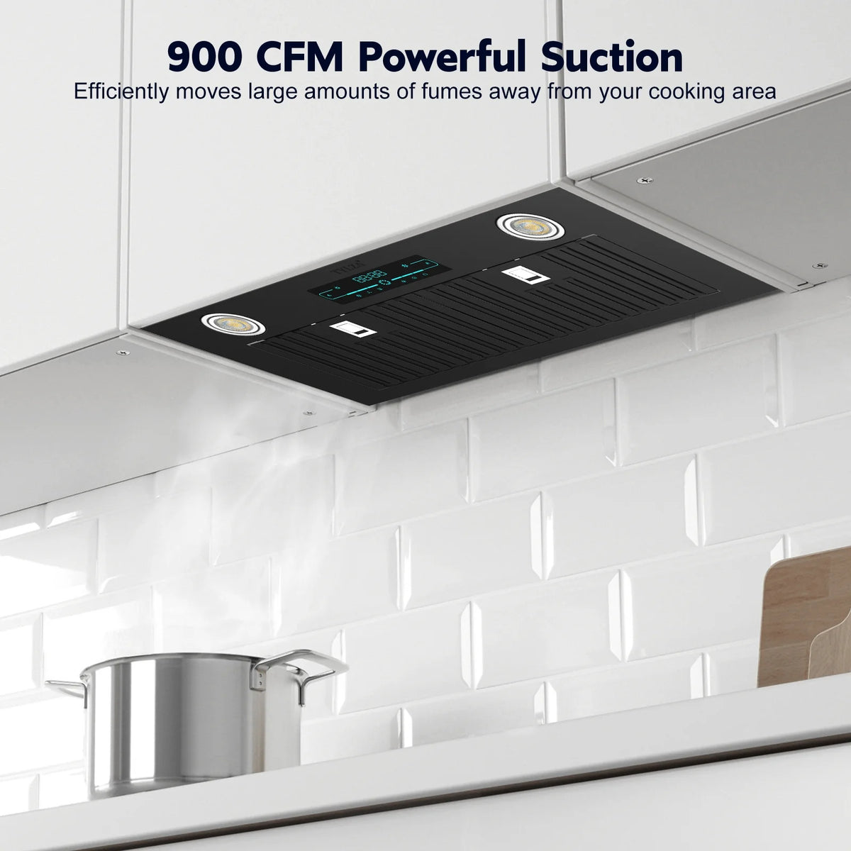 30" Under Cabinet Range Hood Kitchen Stove Vent Hood, with 900 CFM, 4 Speed Gesture Sensing&Touch Control Panel