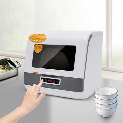 Countertop Dishwasher, Portable Compact Dishwashers, 3 Washing Programs and Air-Dry Function, Small Deep Cleaning Dishwasher for Small Apartments, Dorms and RVs
