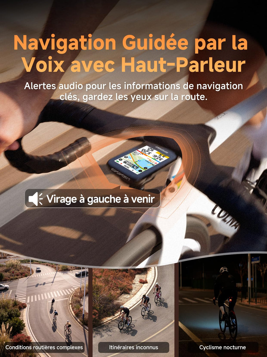 iGPSPORT BSC500 Compteur Velo sans Fil, Tactile 3,3" Map Vocale Navigation