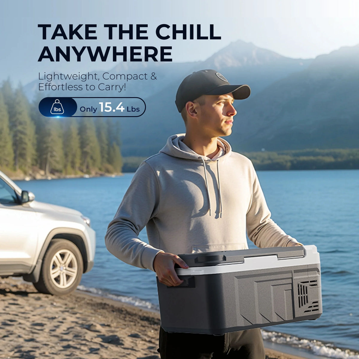 Simzlife 12 Volt Refrigerator, 11 Quart (10L) Car Fridge with APP Control, Car Refrigerator -4℉~68℉, Portable Freezer for RV, Camping, Travel