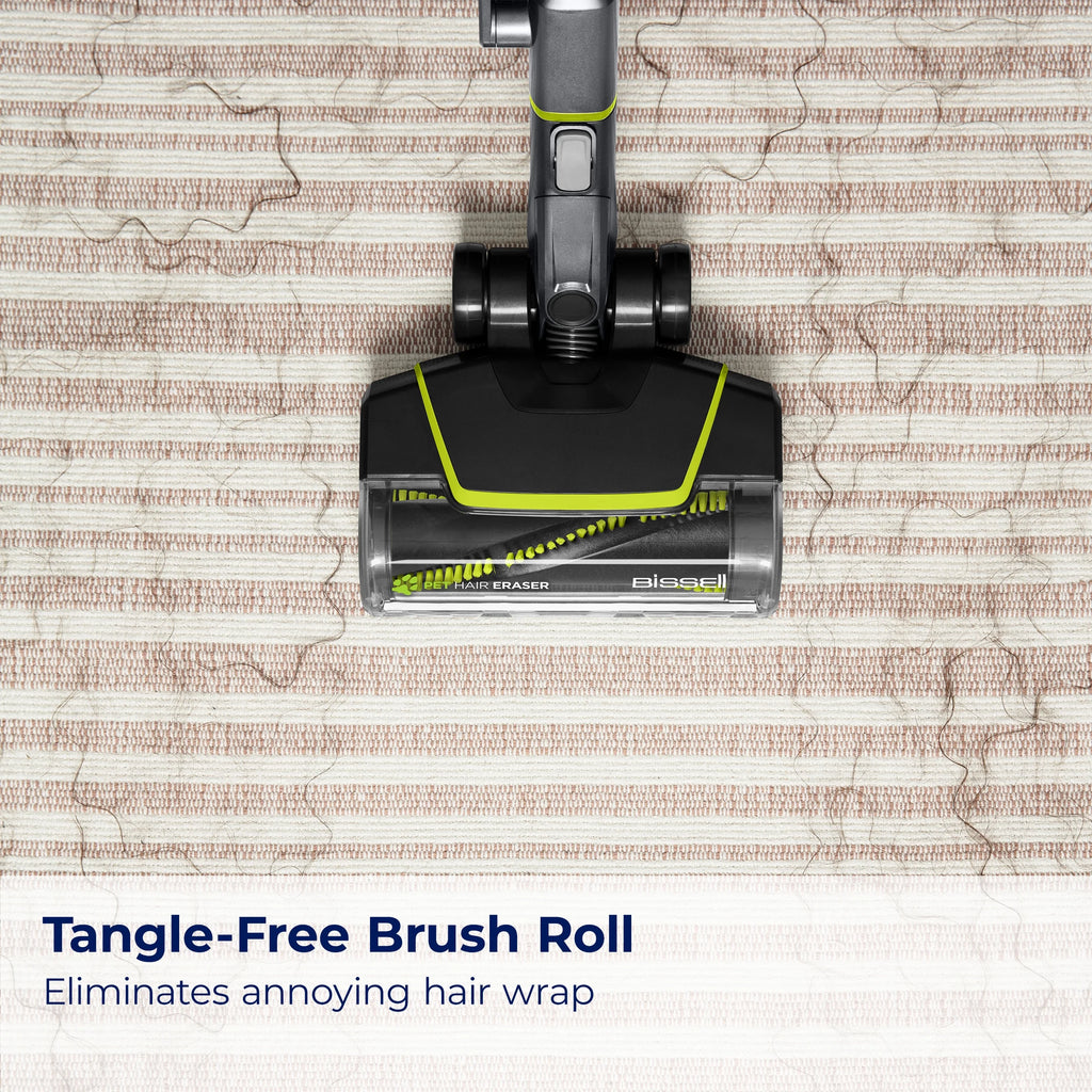 BISSELL Pet Hair Eraser Slim Corded Stick Vacuum, Carpet, Area Rugs, Hard Floor, Upholstery, Lightweight, Swivel Steering, Tangle-Free Brish Roll, 3875, Black