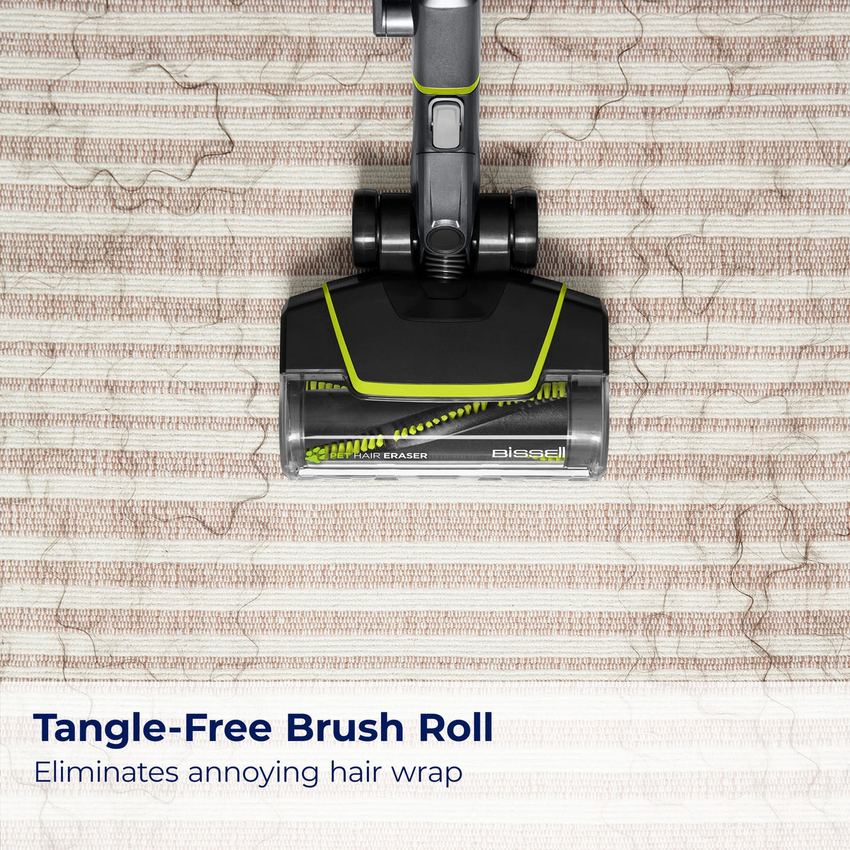 BISSELL Pet Hair Eraser Slim Corded Stick Vacuum, Carpet, Area Rugs, Hard Floor, Upholstery, Lightweight, Swivel Steering, Tangle-Free Brish Roll, 3875, Black