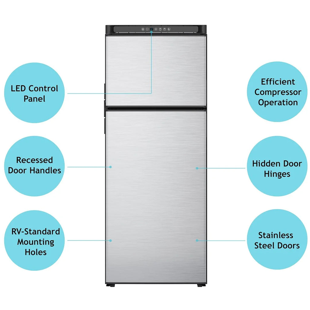 Norcold 10 Cu. Ft. Dual Compartment Refrigerator, Black, 2-Door, Left Hand Hinge