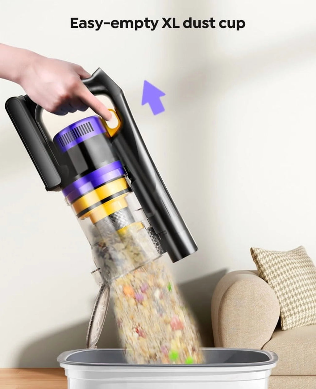Laresar Aromatherapy Cordless Stick Vacuum, 550W 55Kpa, Green Laser, 60Min Runtime, Pet Hair & Hard Floor Cleaner