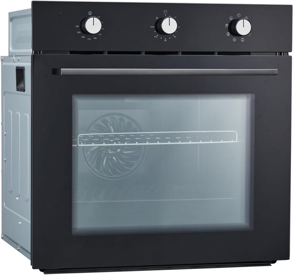 24" Electric Single Wall Oven with 8 Baking Modes 2.5Cu.ft Built-in Electric Convection Oven with Air Frying Function 3D Surround Heating with Double-Layered Glass Door 3000W Silver