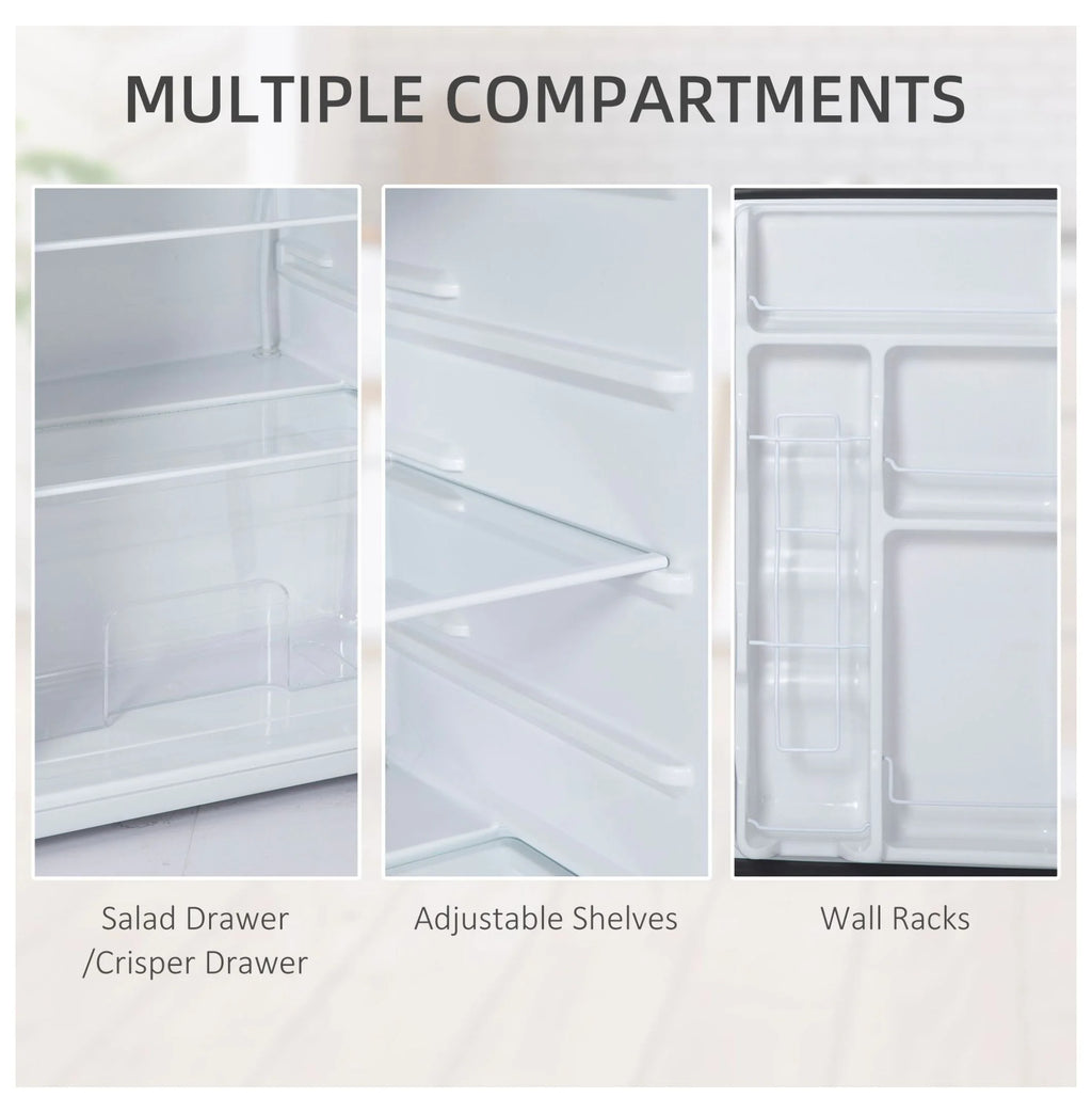 3.2 Cu.Ft Mini Fridge Freezer, Single Door Refrigerator with Adjustable Thermostat, Dorm Fridge, Compact Refrigerator for Bedroom, Apartment, Silver
