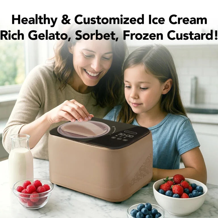 Whynter 0.8 Quart Compact Automatic Ice Cream Maker with Stainless Steel Bowl, Taupe Latte ICM-080-TL