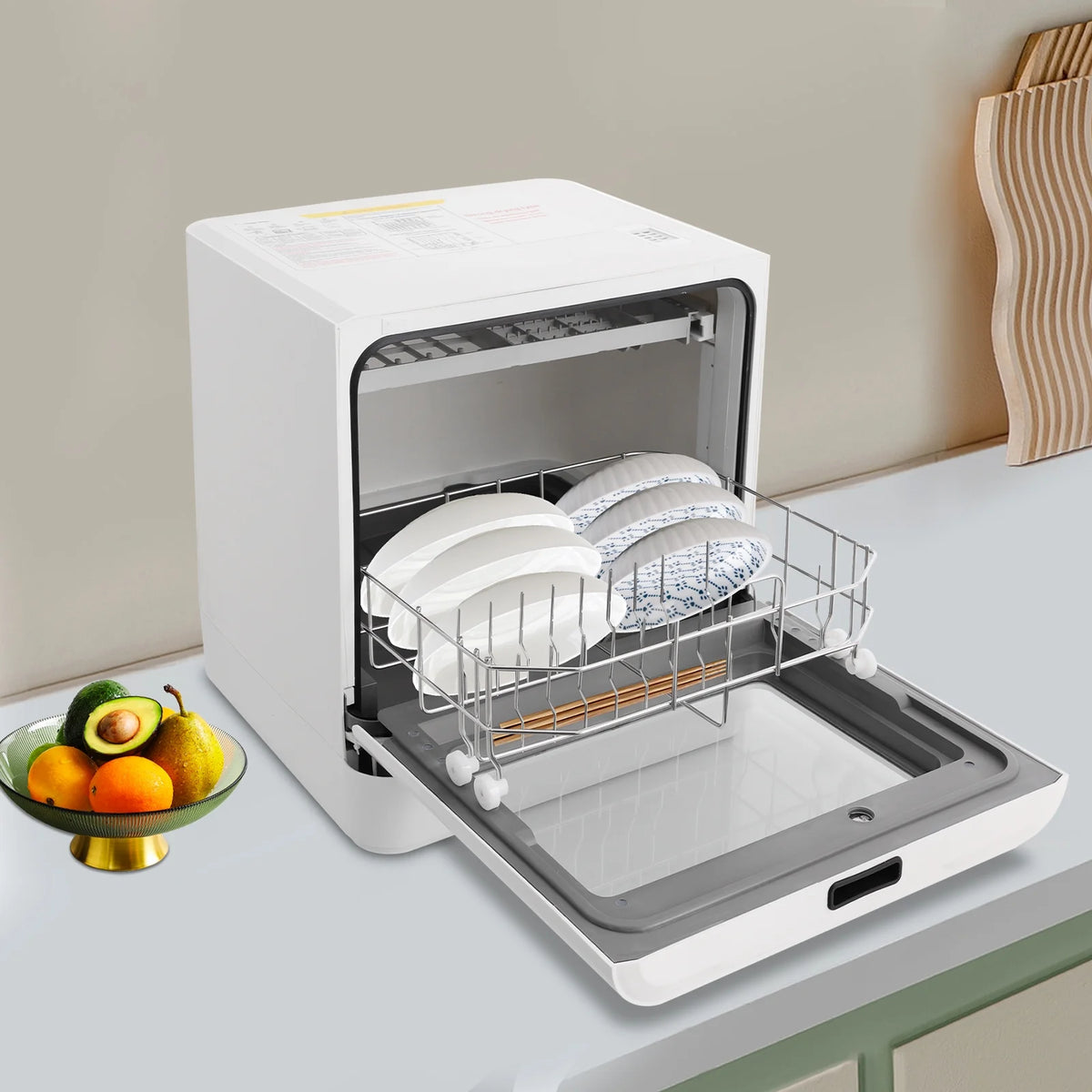White Portable Mini Dishwasher, Countertop Dishwasher, Household Mini Dishwasher for Homes, Apartments