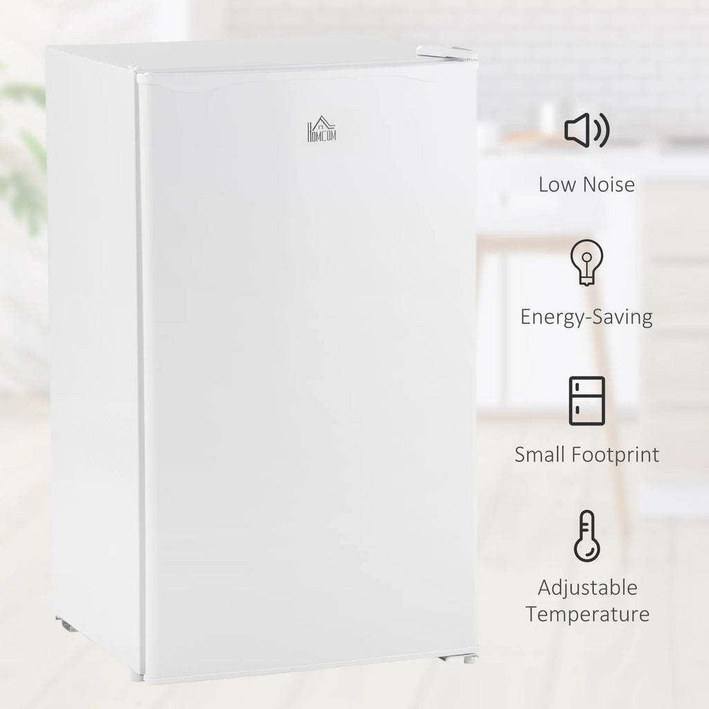 Harper & Bright Designs Double Door Mini Fridge with Freezer, 3.2 Cu.Ft Compact Refrigerator with Adjustable Shelf, Adjustable Thermostat and Reversible Door for Bedroom, Dorm, Home Office, White