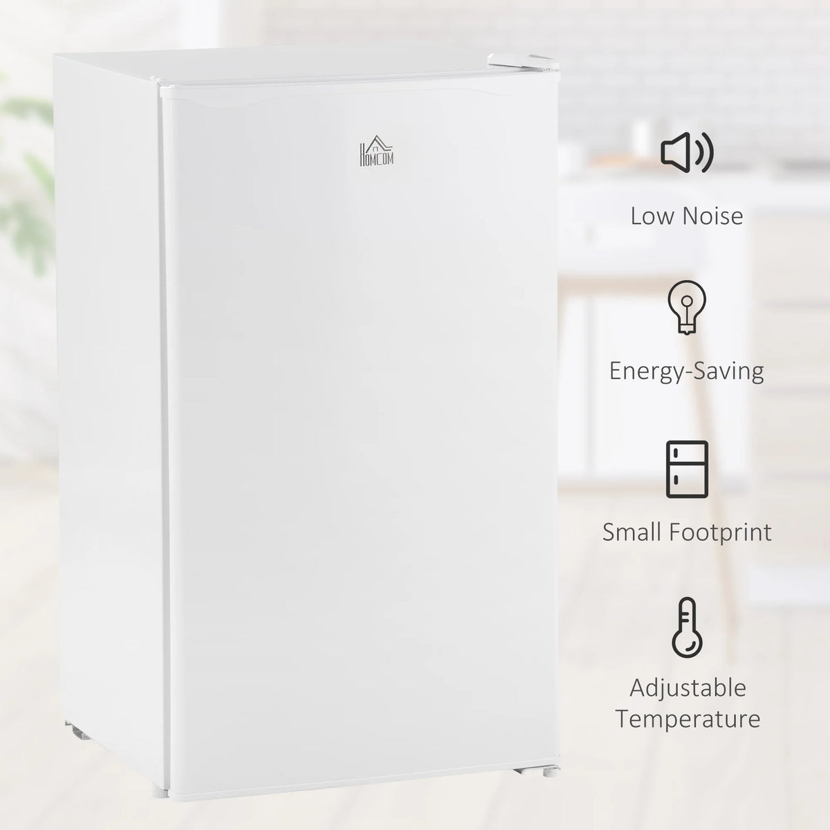 Harper & Bright Designs Double Door Mini Fridge with Freezer, 3.2 Cu.Ft Compact Refrigerator with Adjustable Shelf, Adjustable Thermostat and Reversible Door for Bedroom, Dorm, Home Office, White