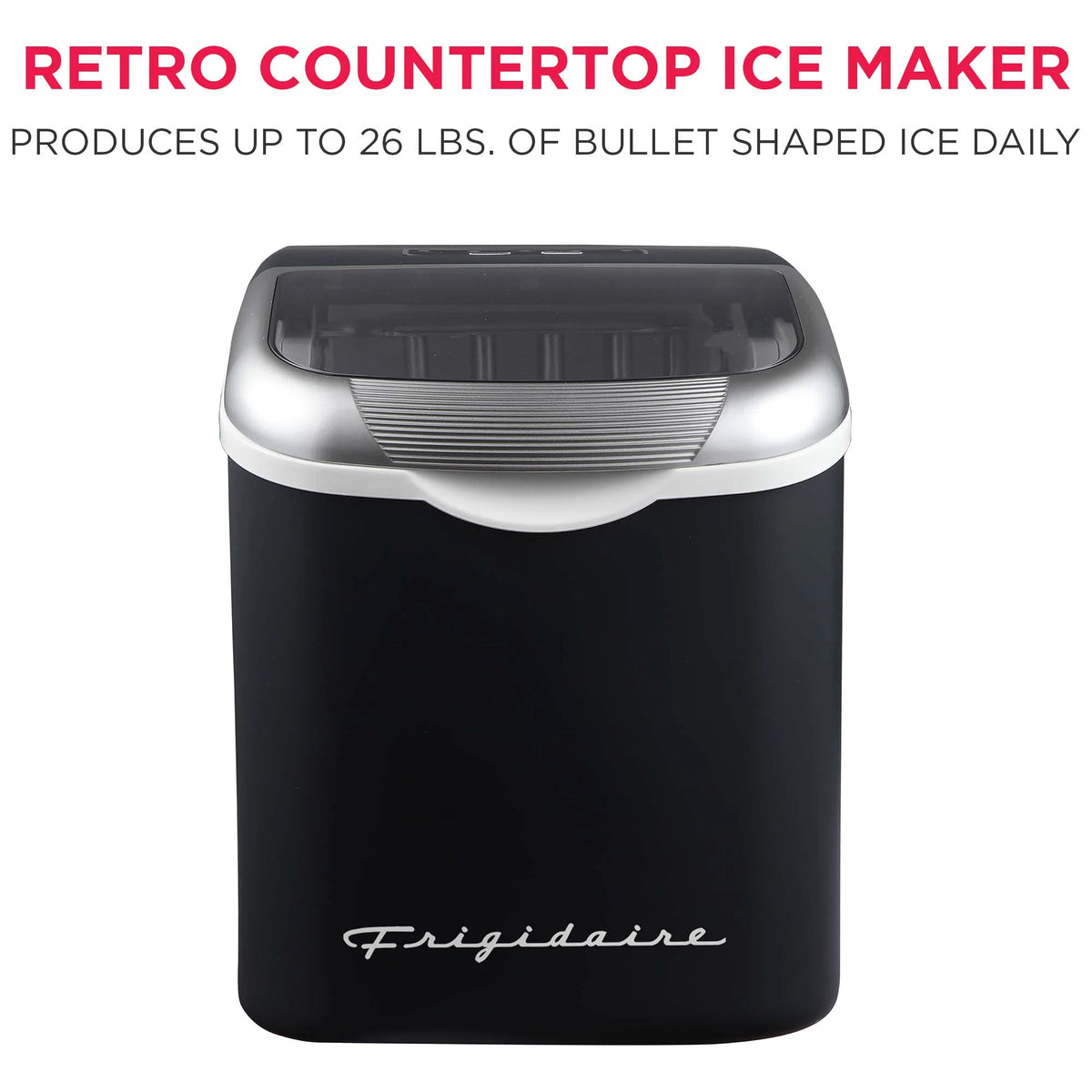 Frigidaire, 26 Lbs. Ice Maker, Bullet Shaped Ice, Rgwhite