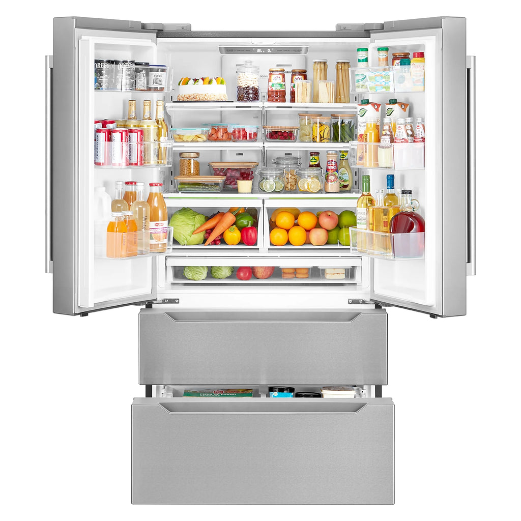 Cosmo 22.5 cu. ft. 4-Door Counter-Depth French Door Stainless Steel Refrigerator