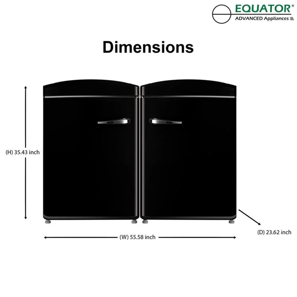 ConServ 3.2 cu.ft. Frost Free Black Retro Convertible Refrigerator-Freezer Set