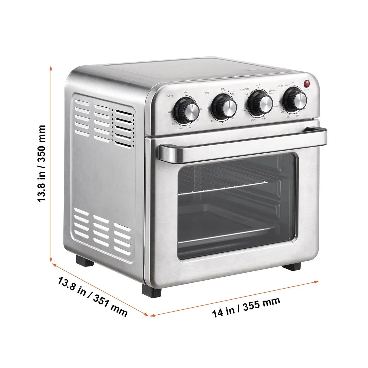 KFFKFF 7-IN-1 Air Fryer Toaster Oven 18L Stainless Steel 1700W Convection Oven