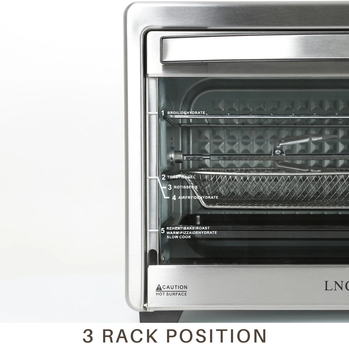 LNC 34 qt Air Fryer, Black - Ready Light Indicator