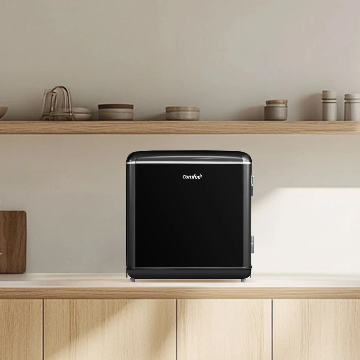 Comfee' 1.7 Cu.Ft Mini Fridge, Compact Retro Refrigerator, Energy Saving, Low Noise, Adjustable Thermostat, Single Door Small Fridge with Chiller Box for Bedroom, Office